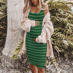 Discover the Striped Maternity Vest Dress: Comfort Meets Style