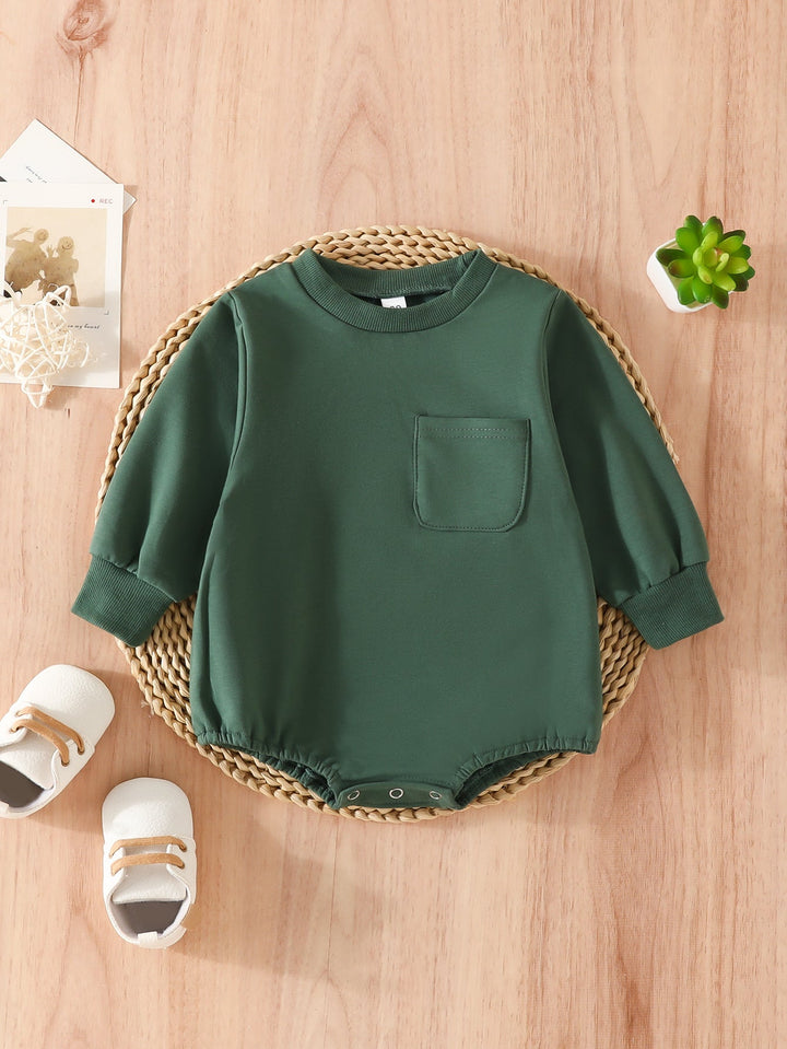 Discover the Perfect Long-Sleeve Pocket Triangle Romper for Your Little One!