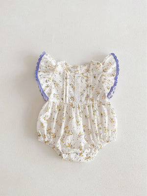 Discover the Adorable Baby Girl's One Month Old Skypurl Cotton Rompers