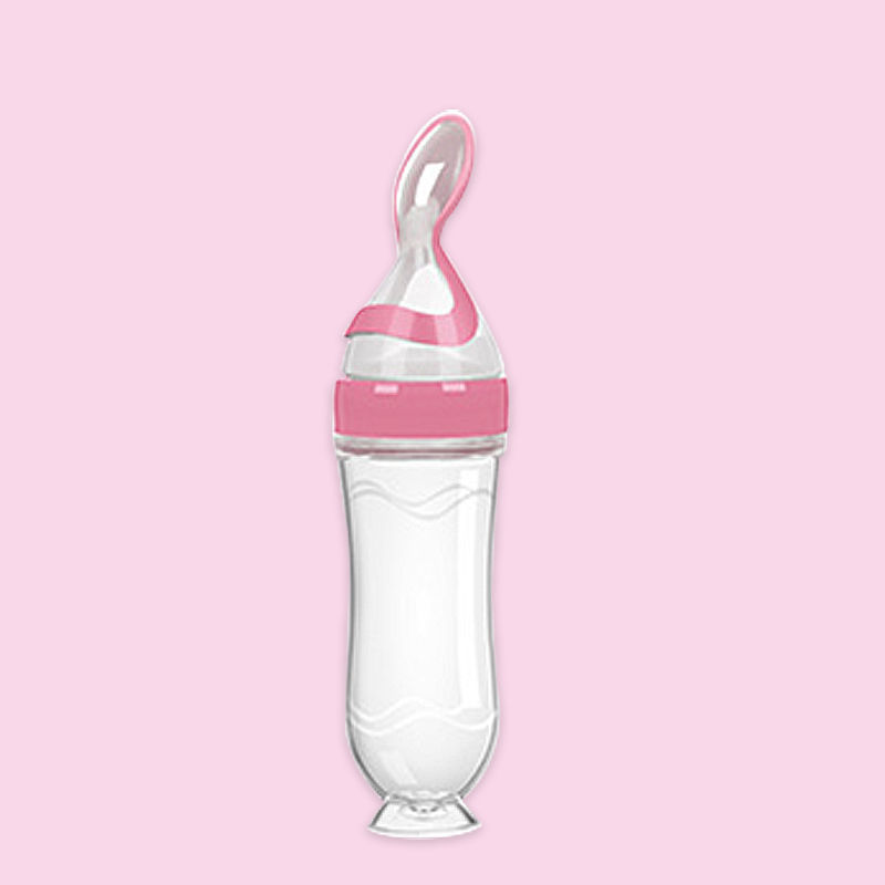 Silicone Baby Rice Paste Feeding Bottle with Spoon