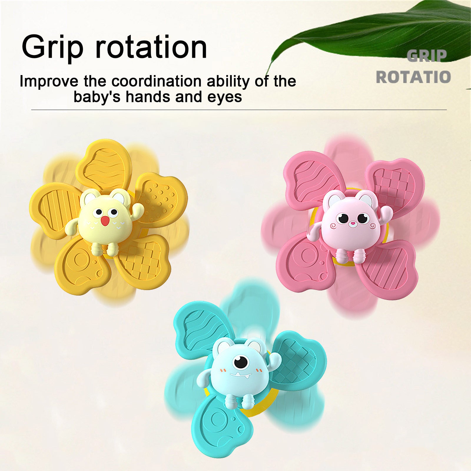 Animal-Themed Spinning Suction Cup Baby Bath Toy
