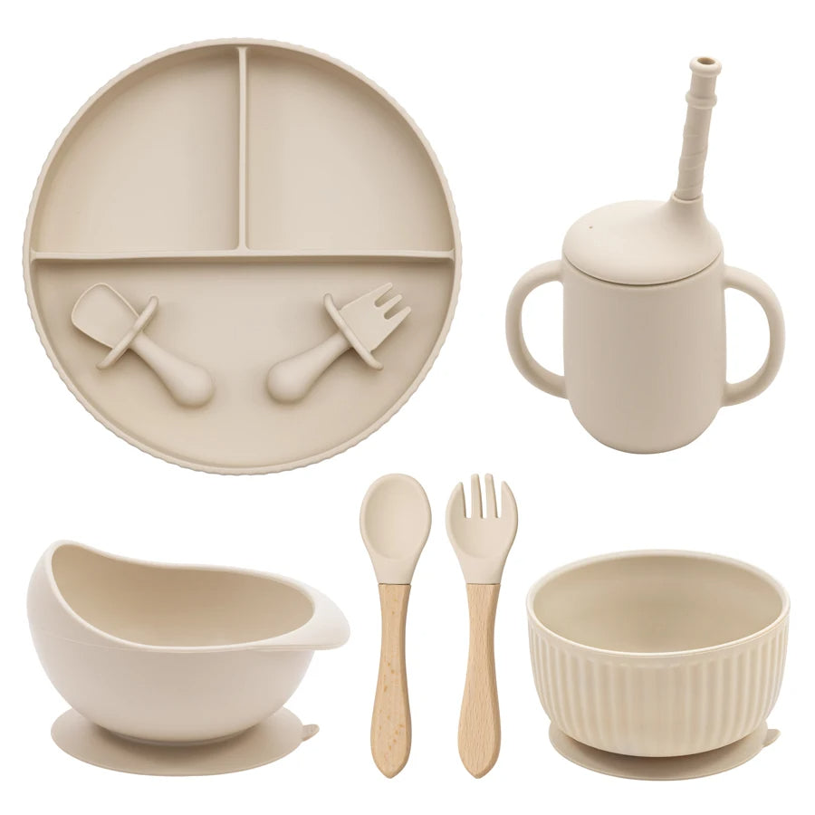 Non-Slip Silicone Baby Feeding Plate & Bowl Set (BPA-Free)