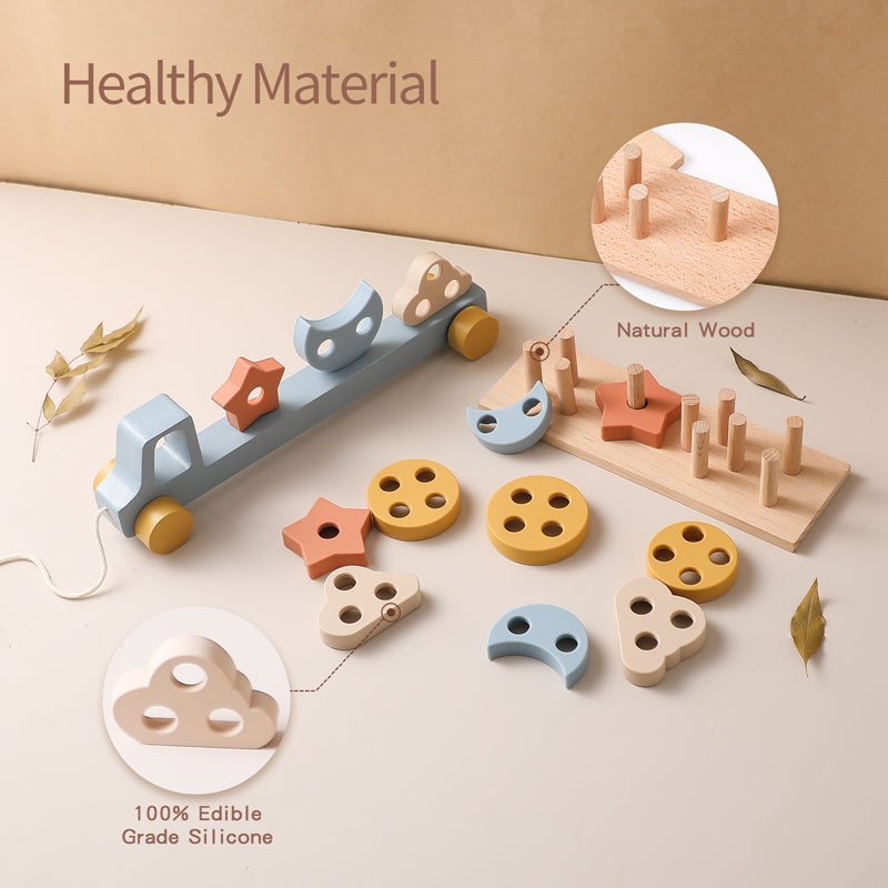 Pull-Rope Gliding Shape Cognitive Toy for Babies