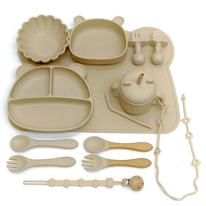 Silicone Baby Feeding Bowl & Spoon Set
