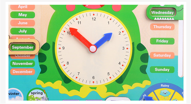 Montessori Wooden Weather & Season Calendar Clock Educational Toy