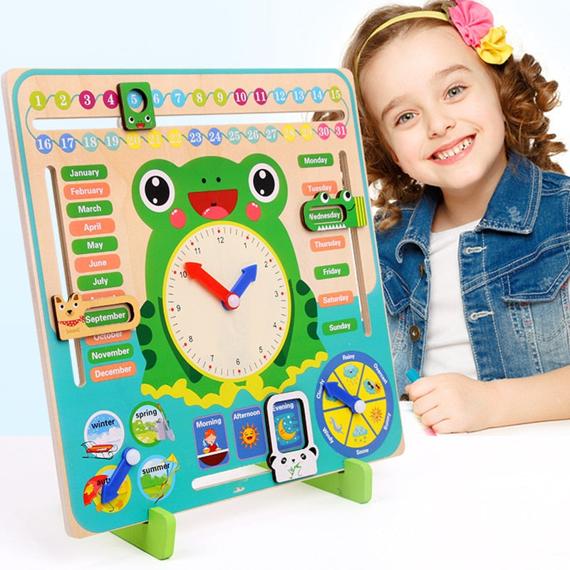 Montessori Wooden Weather & Season Calendar Clock Educational Toy