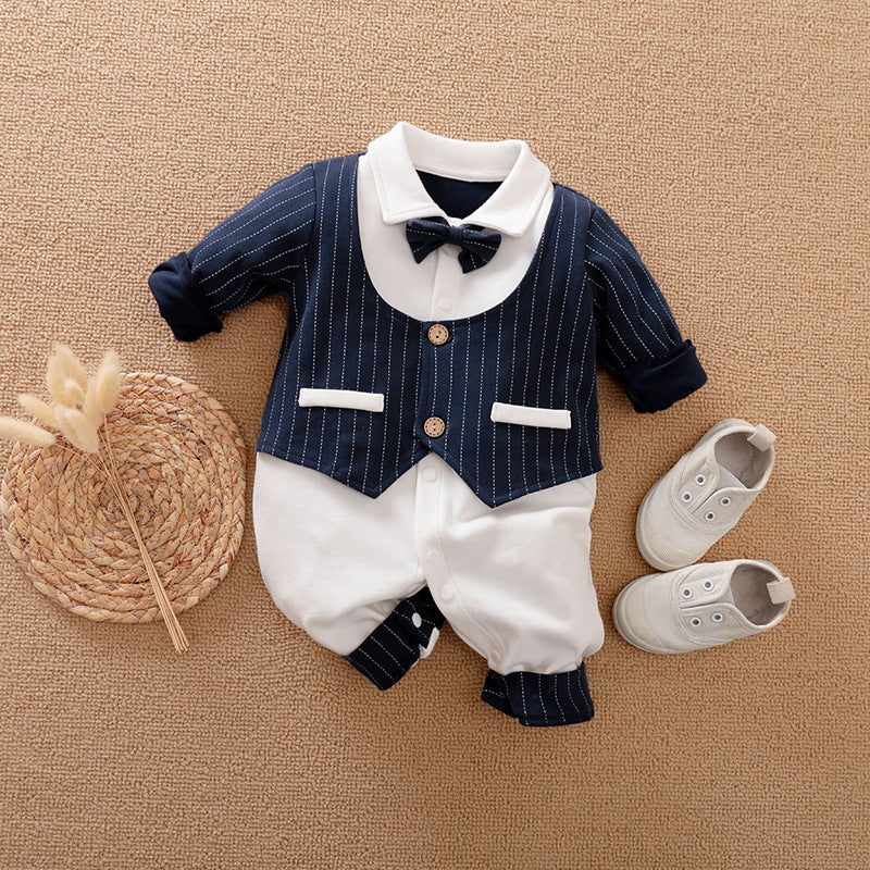 Spring & Autumn Long-Sleeve Baby Jumpsuit – Gentleman Style