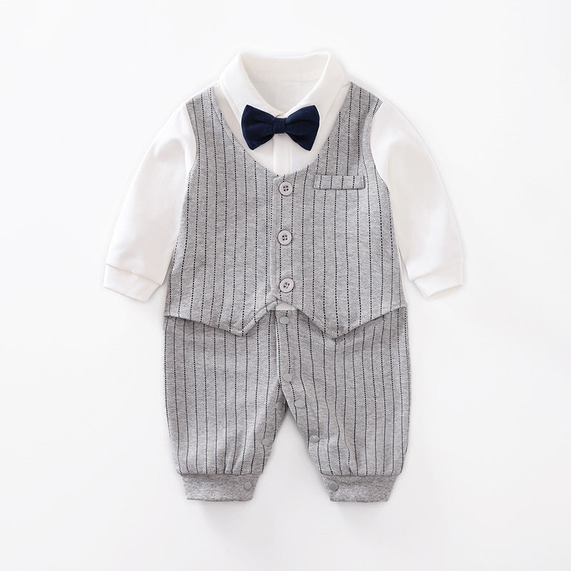 Spring & Autumn Long-Sleeve Baby Jumpsuit – Gentleman Style
