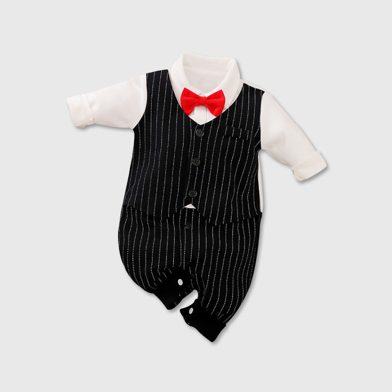 Spring & Autumn Long-Sleeve Baby Jumpsuit – Gentleman Style