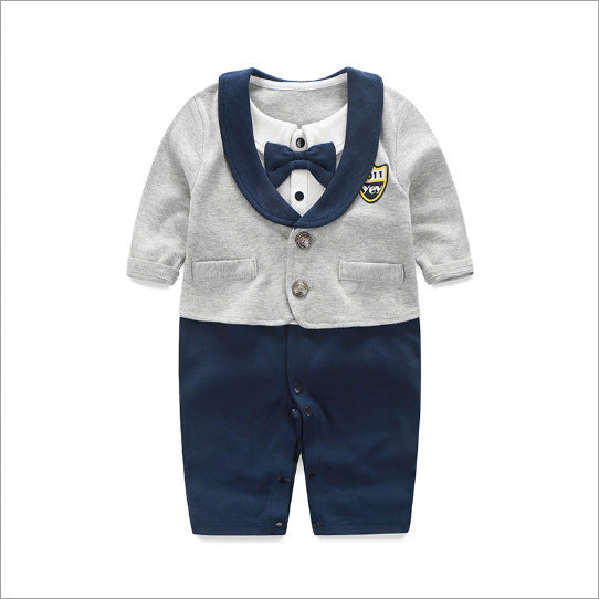 Spring & Autumn Long-Sleeve Baby Jumpsuit – Gentleman Style