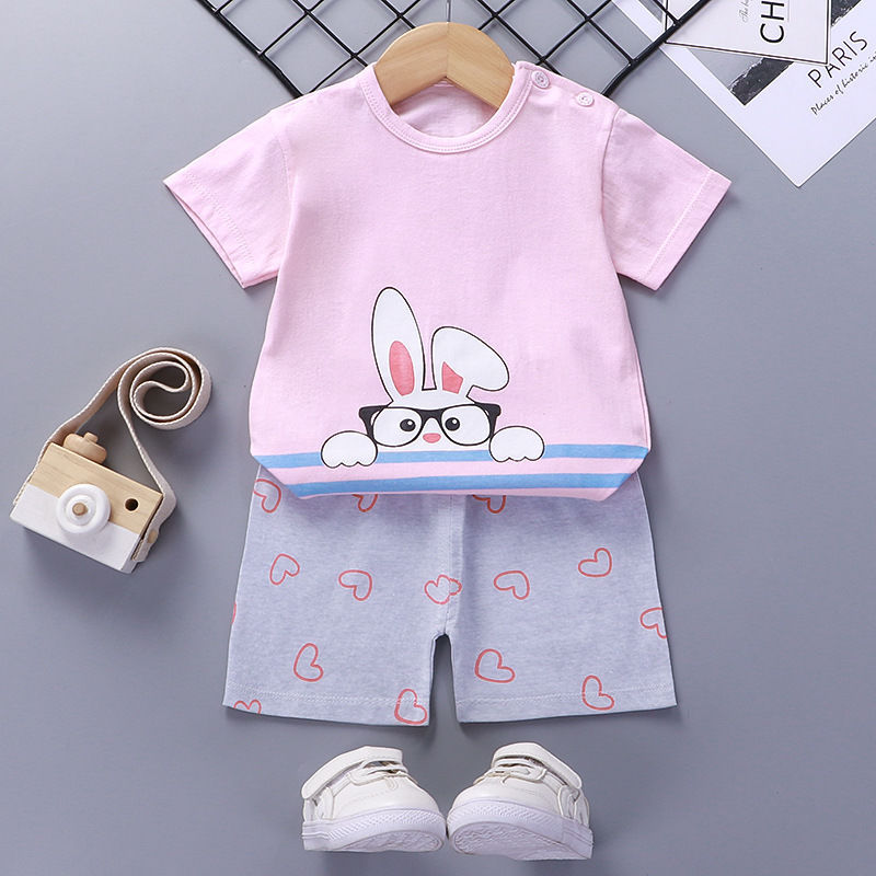 Cotton Short-Sleeve Baby Suit for Summer