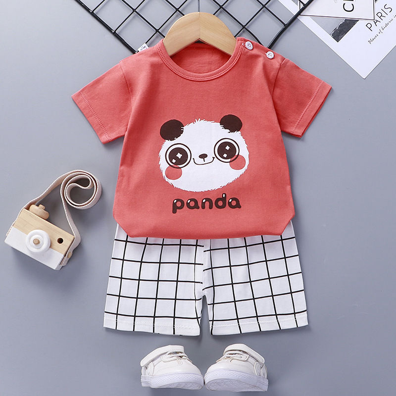 Cotton Short-Sleeve Baby Suit for Summer