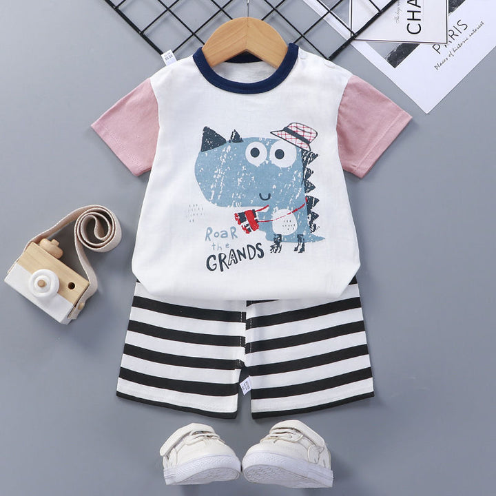Cotton Short-Sleeve Baby Suit for Summer