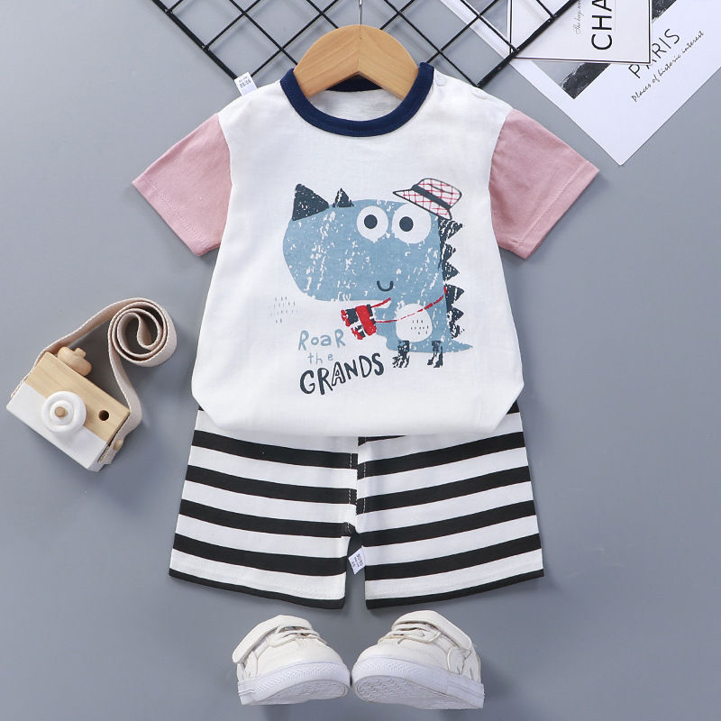 Cotton Short-Sleeve Baby Suit for Summer