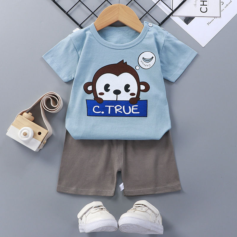 Cotton Short-Sleeve Baby Suit for Summer
