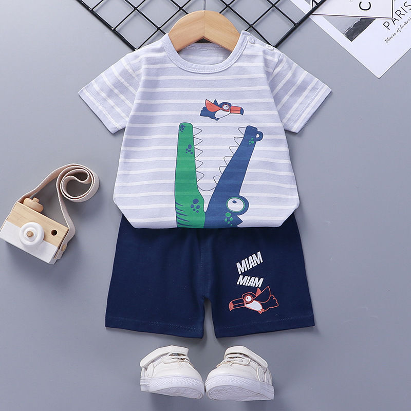 Cotton Short-Sleeve Baby Suit for Summer