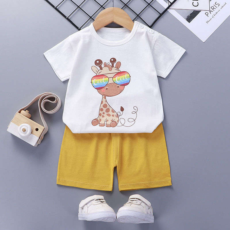 Cotton Short-Sleeve Baby Suit for Summer