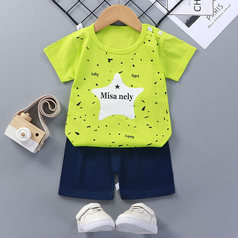 Cotton Short-Sleeve Baby Suit for Summer