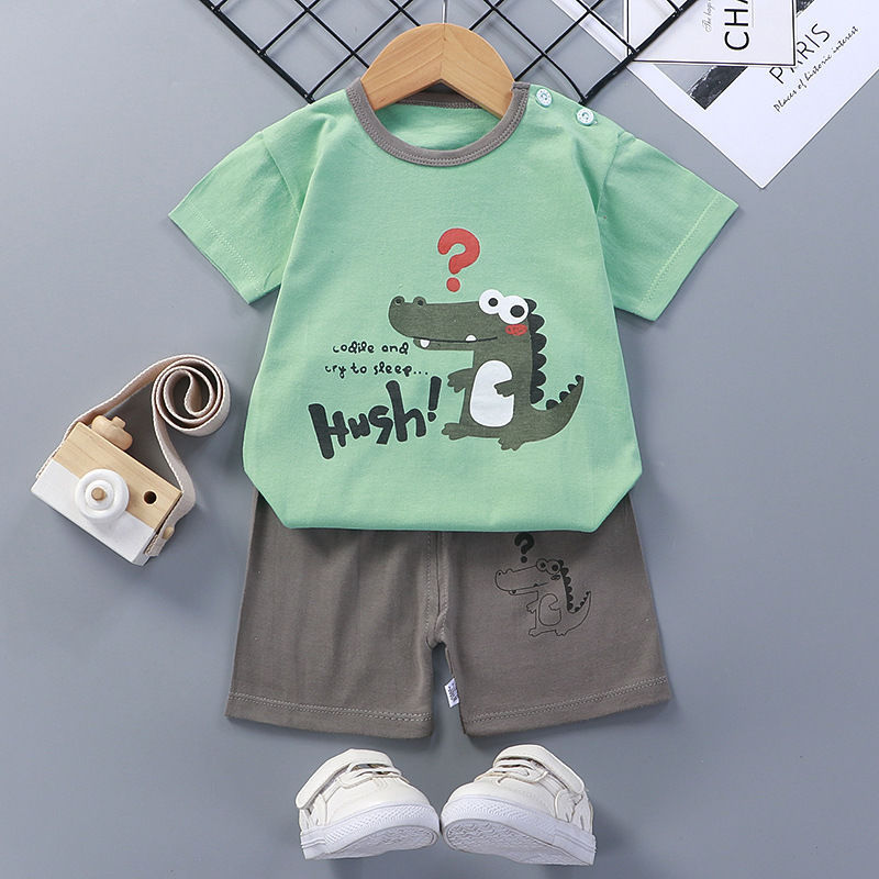 Cotton Short-Sleeve Baby Suit for Summer