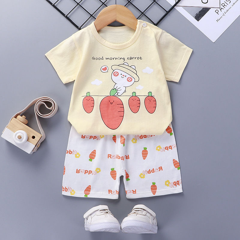Cotton Short-Sleeve Baby Suit for Summer