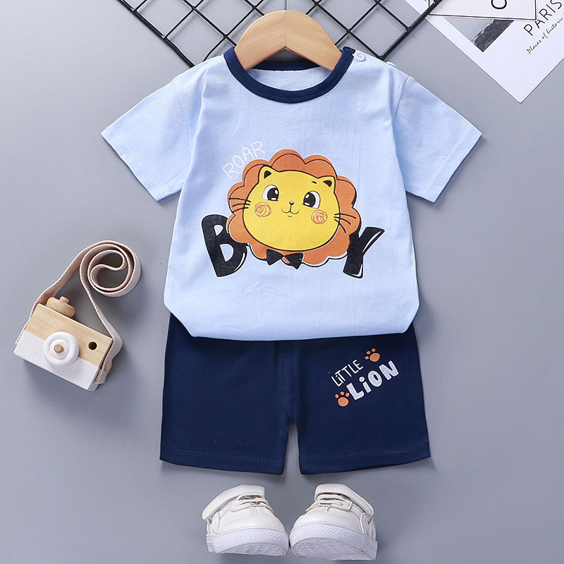 Cotton Short-Sleeve Baby Suit for Summer