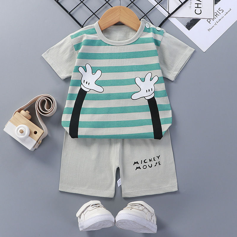 Cotton Short-Sleeve Baby Suit for Summer