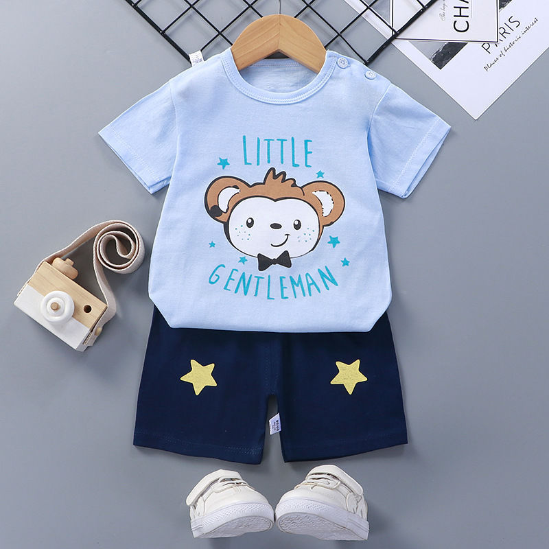 Cotton Short-Sleeve Baby Suit for Summer