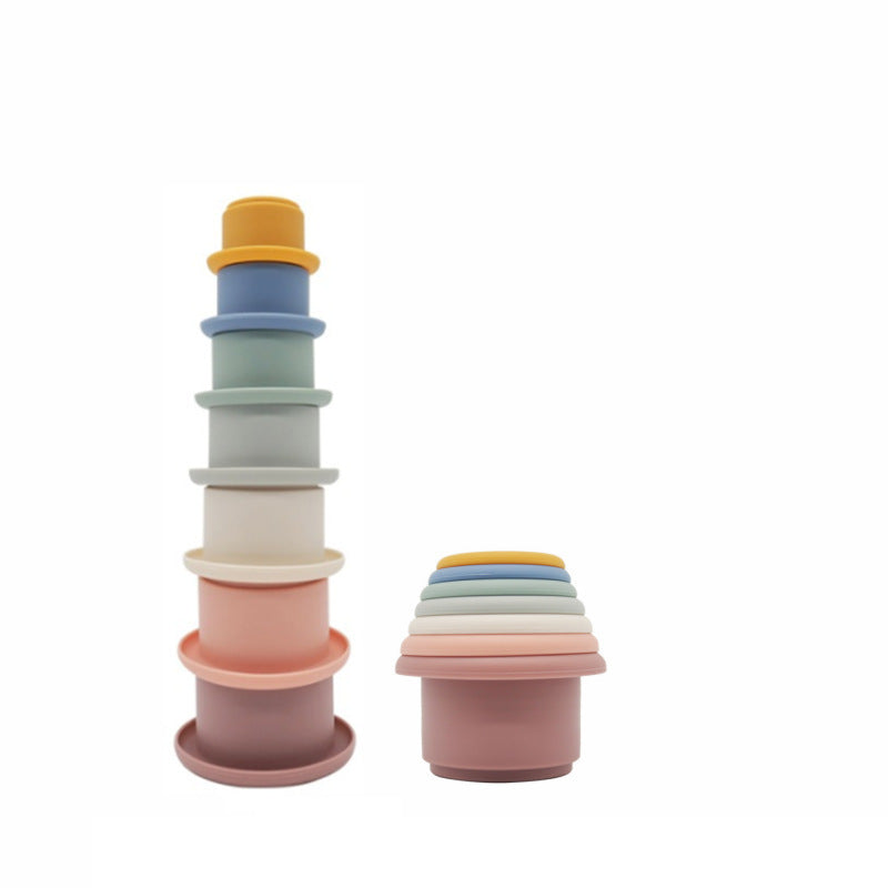 Silicone Stacking Cups & Interactive Jenga Toy for Babies