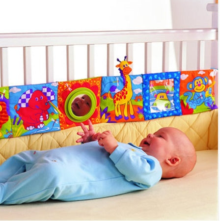 Colorful Double-Sided Baby Cloth Book & Bed Bumper Toy