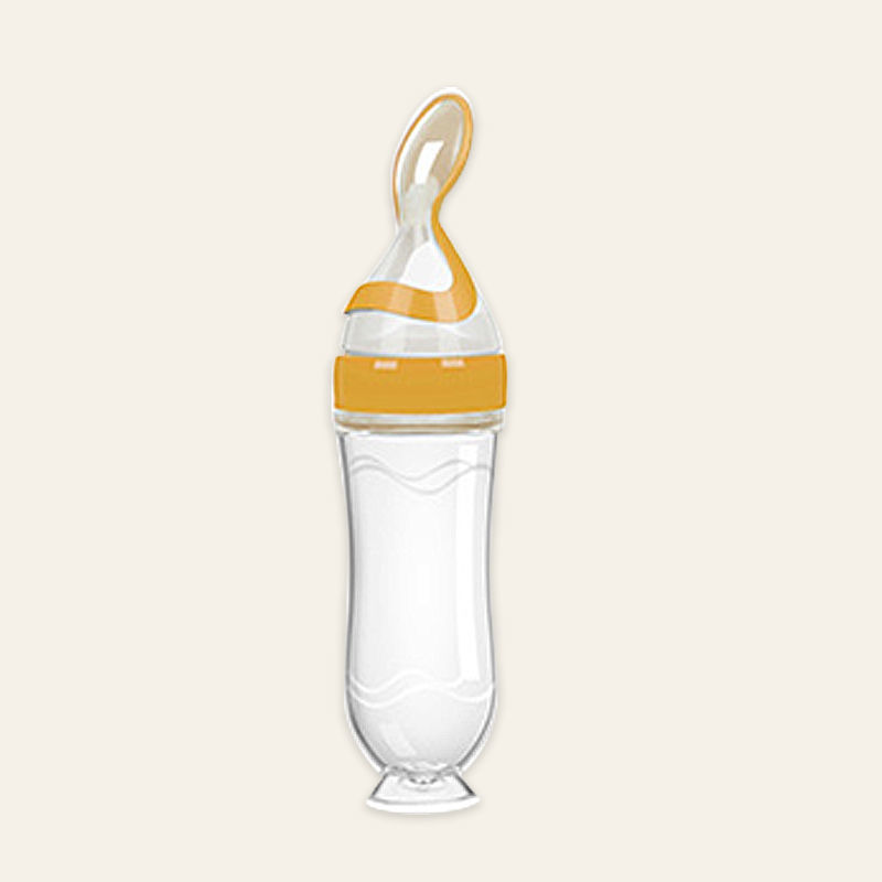 Silicone Baby Rice Paste Feeding Bottle with Spoon