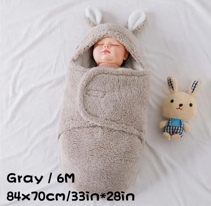 Super Soft Fluffy Fleece Newborn Baby Sleeping Bag Swaddle