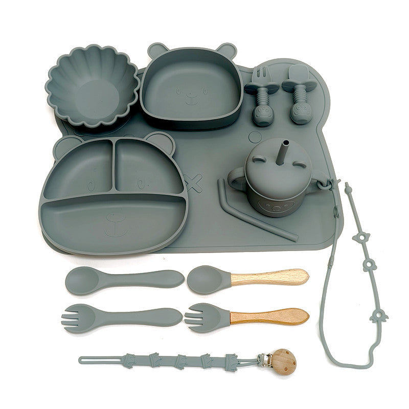 Silicone Baby Feeding Bowl & Spoon Set