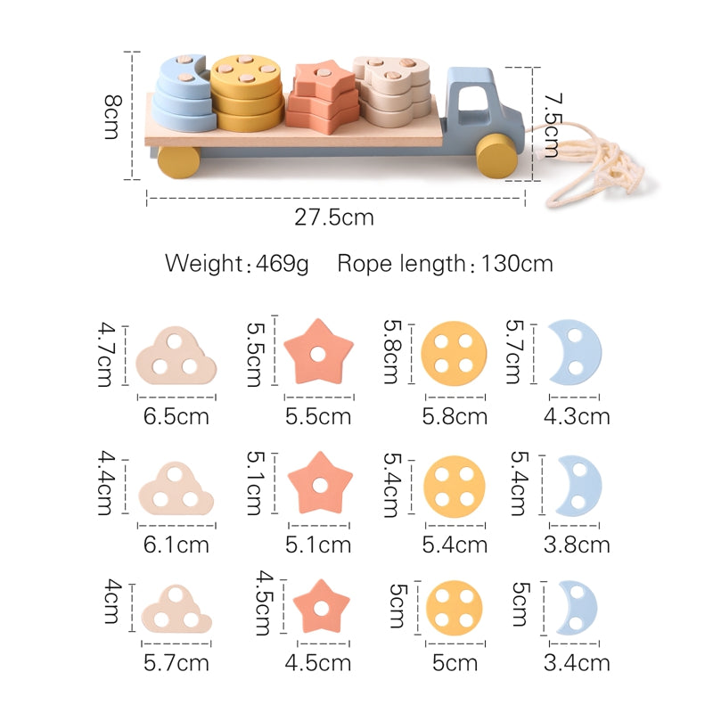 Pull-Rope Gliding Shape Cognitive Toy for Babies