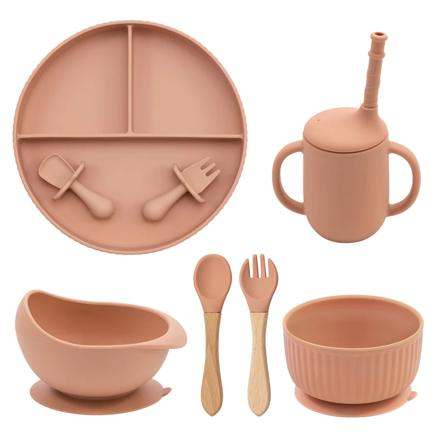 Non-Slip Silicone Baby Feeding Plate & Bowl Set (BPA-Free)