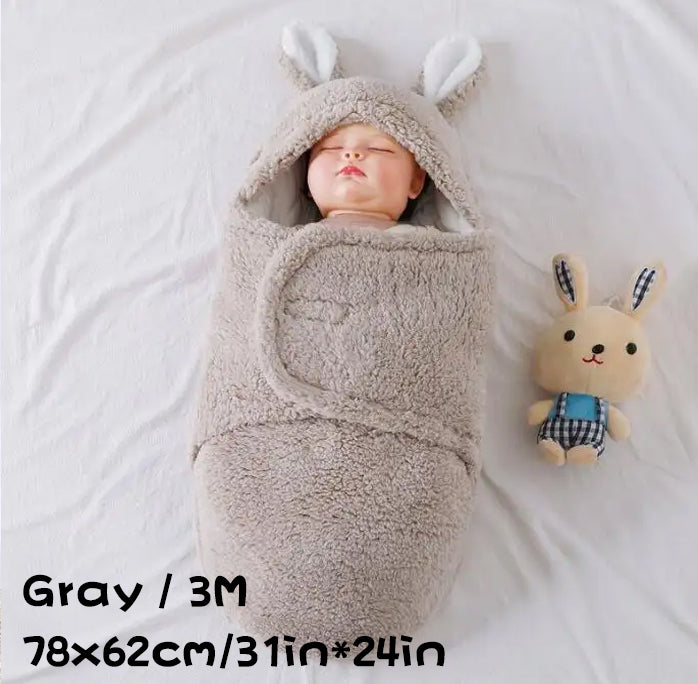 Super Soft Fluffy Fleece Newborn Baby Sleeping Bag Swaddle