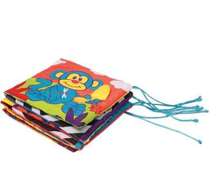 Colorful Double-Sided Baby Cloth Book & Bed Bumper Toy