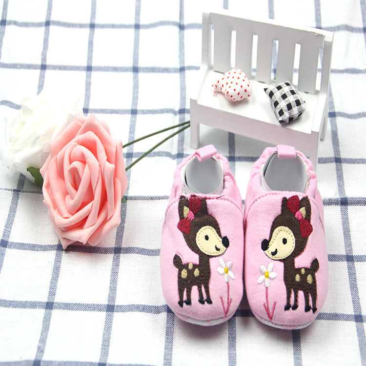 Autumn Cotton Cartoon Embroidered Baby Shoes