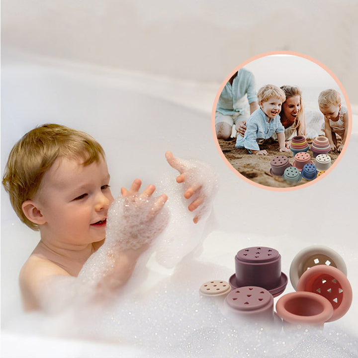 Silicone Baby Interactive Stacking Blocks Toy