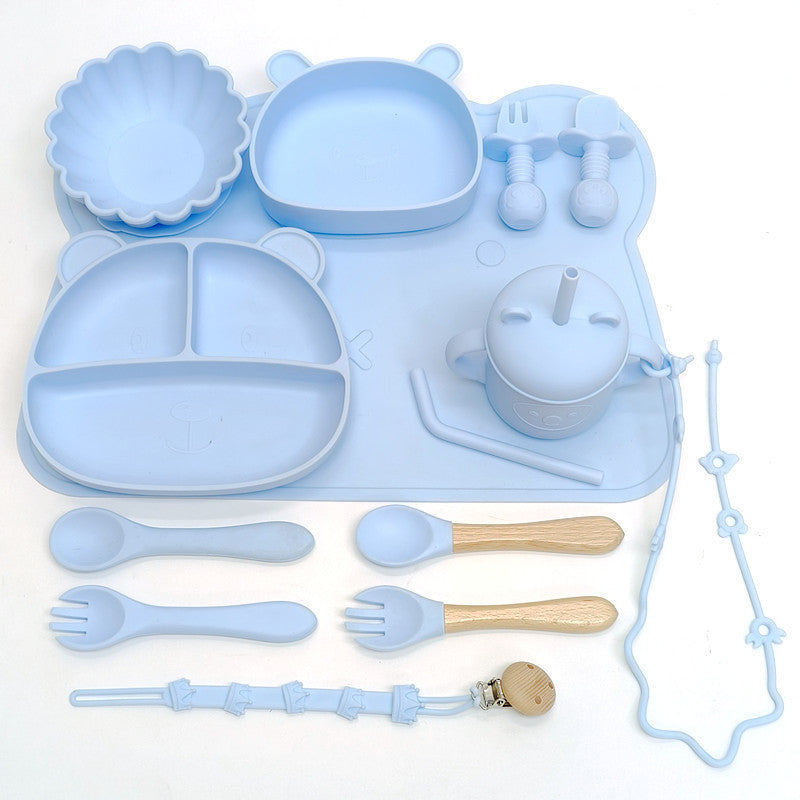 Silicone Baby Feeding Bowl & Spoon Set