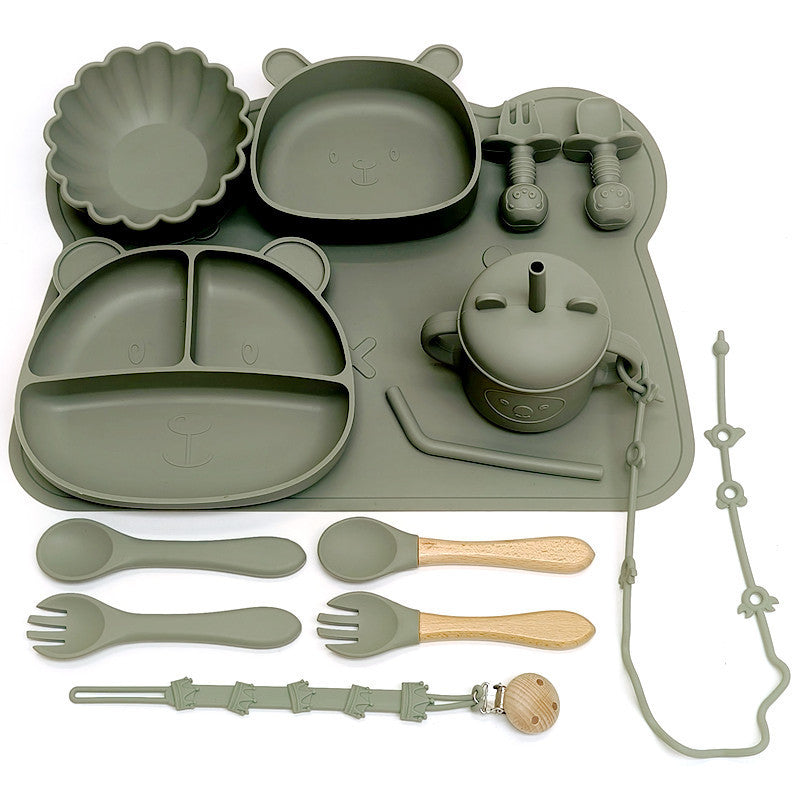 Silicone Baby Feeding Bowl & Spoon Set