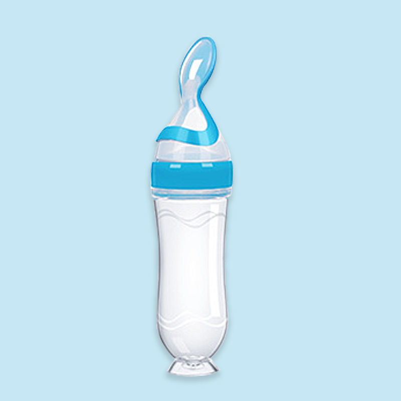Silicone Baby Rice Paste Feeding Bottle with Spoon