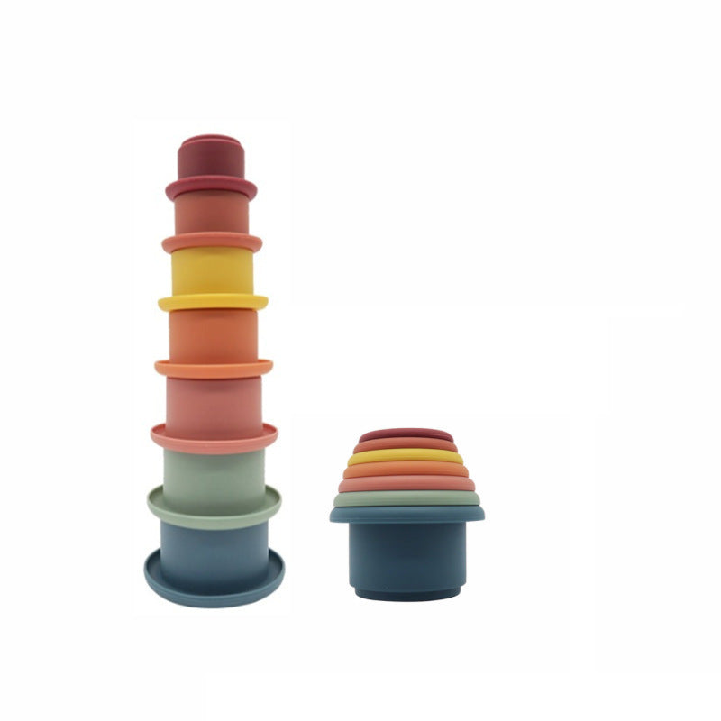 Silicone Stacking Cups & Interactive Jenga Toy for Babies