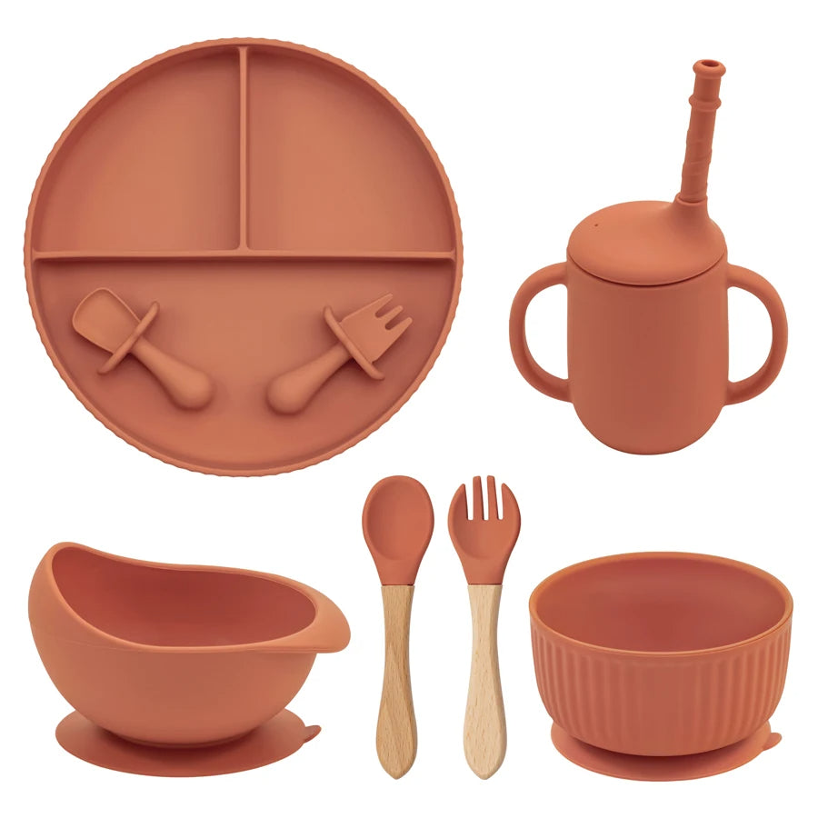 Non-Slip Silicone Baby Feeding Plate & Bowl Set (BPA-Free)