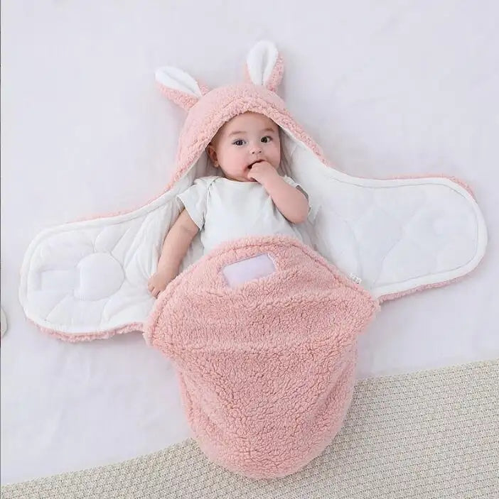 Super Soft Fluffy Fleece Newborn Baby Sleeping Bag Swaddle