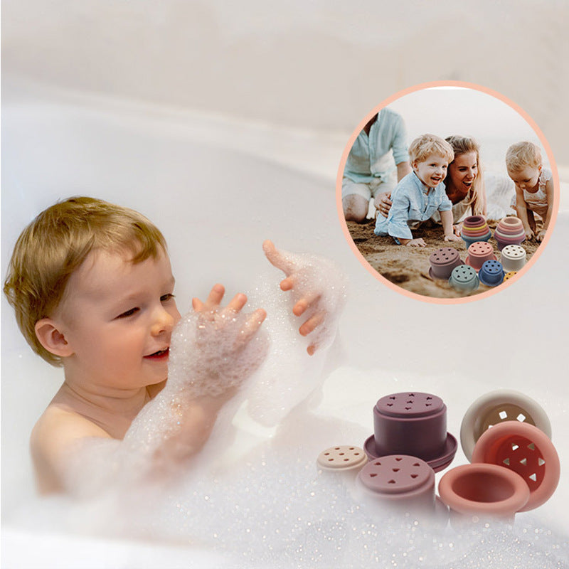 Silicone Baby Interactive Stacking Blocks Toy