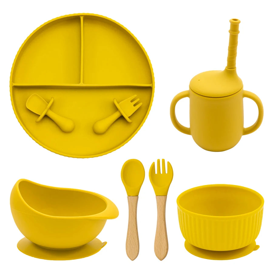 Non-Slip Silicone Baby Feeding Plate & Bowl Set (BPA-Free)