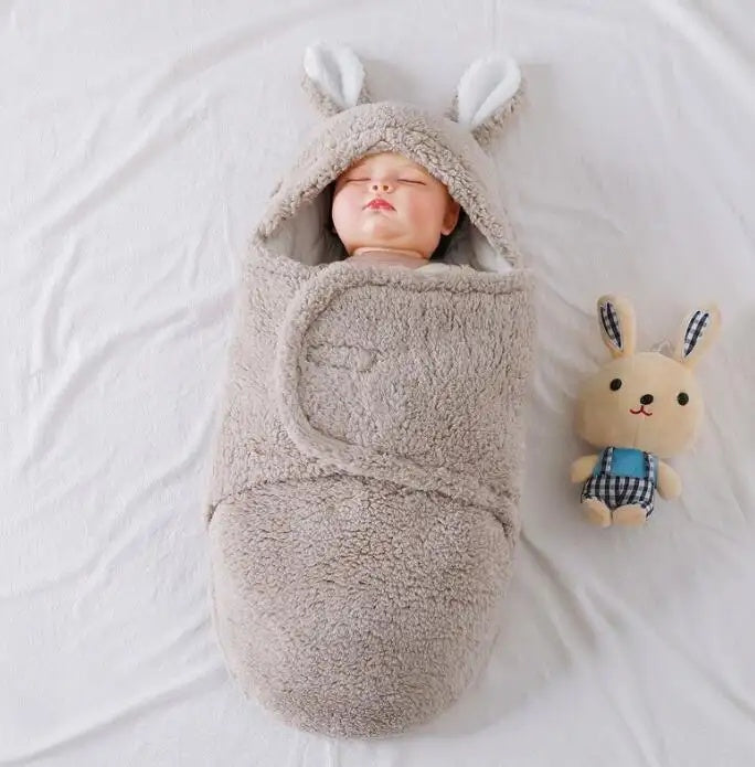 Super Soft Fluffy Fleece Newborn Baby Sleeping Bag Swaddle