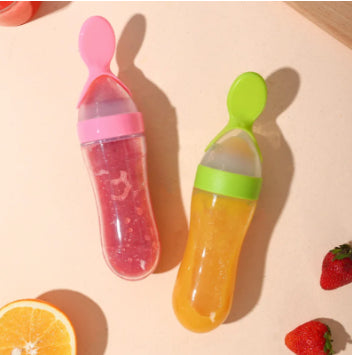 Silicone Baby Rice Paste Feeding Bottle with Spoon
