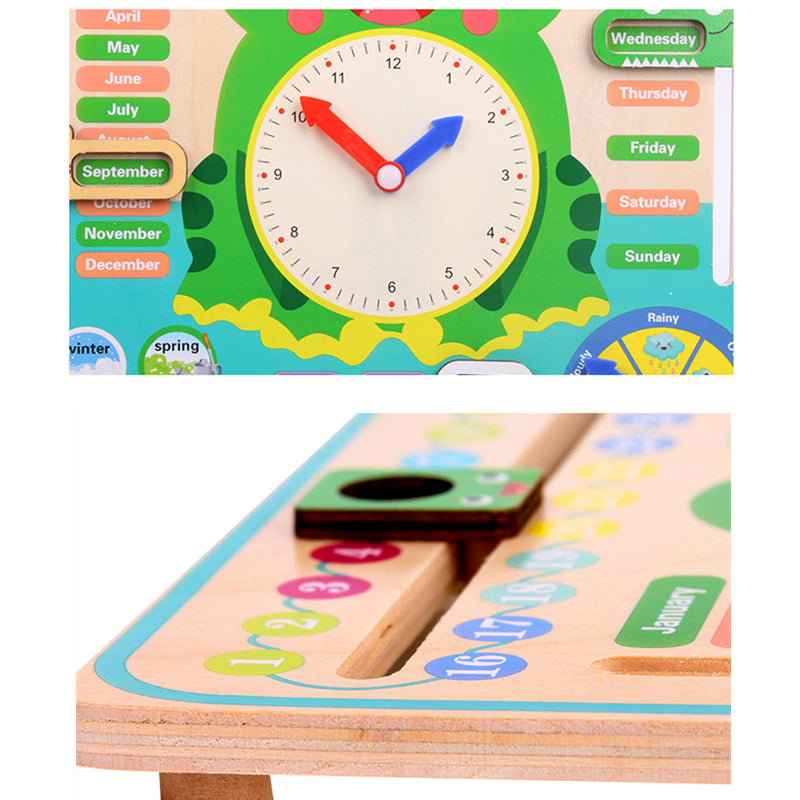 Montessori Wooden Weather & Season Calendar Clock Educational Toy