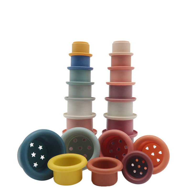 Silicone Stacking Cups & Interactive Jenga Toy for Babies